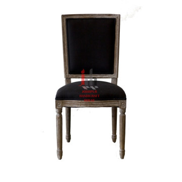 Silla de comedor de tela negra